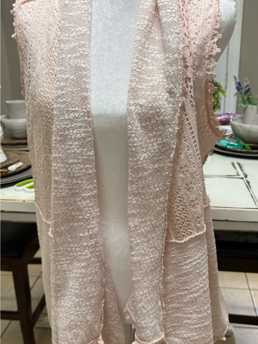 Say What? Light Pink Crochet Open Cardigan - Picture 2 of 5